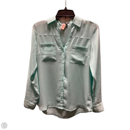 Blouse Long Sleeve By Express In Aqua, Size: S