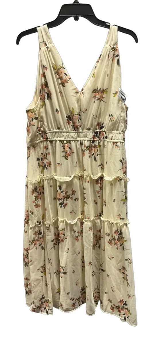 Dress Casual Midi By Maurices In Floral Print, Size: Xxl