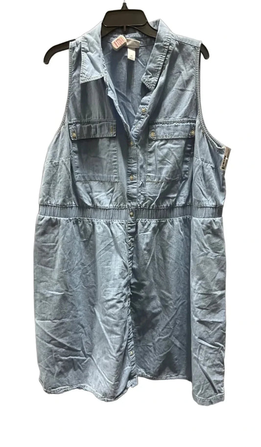 Dress Casual Midi By Ava & Viv In Blue, Size: 2x