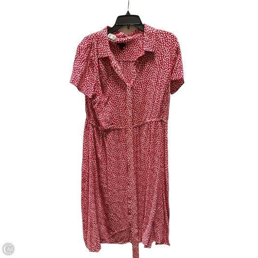 Dress Casual Midi By Talbots In Red & White, Size: 14