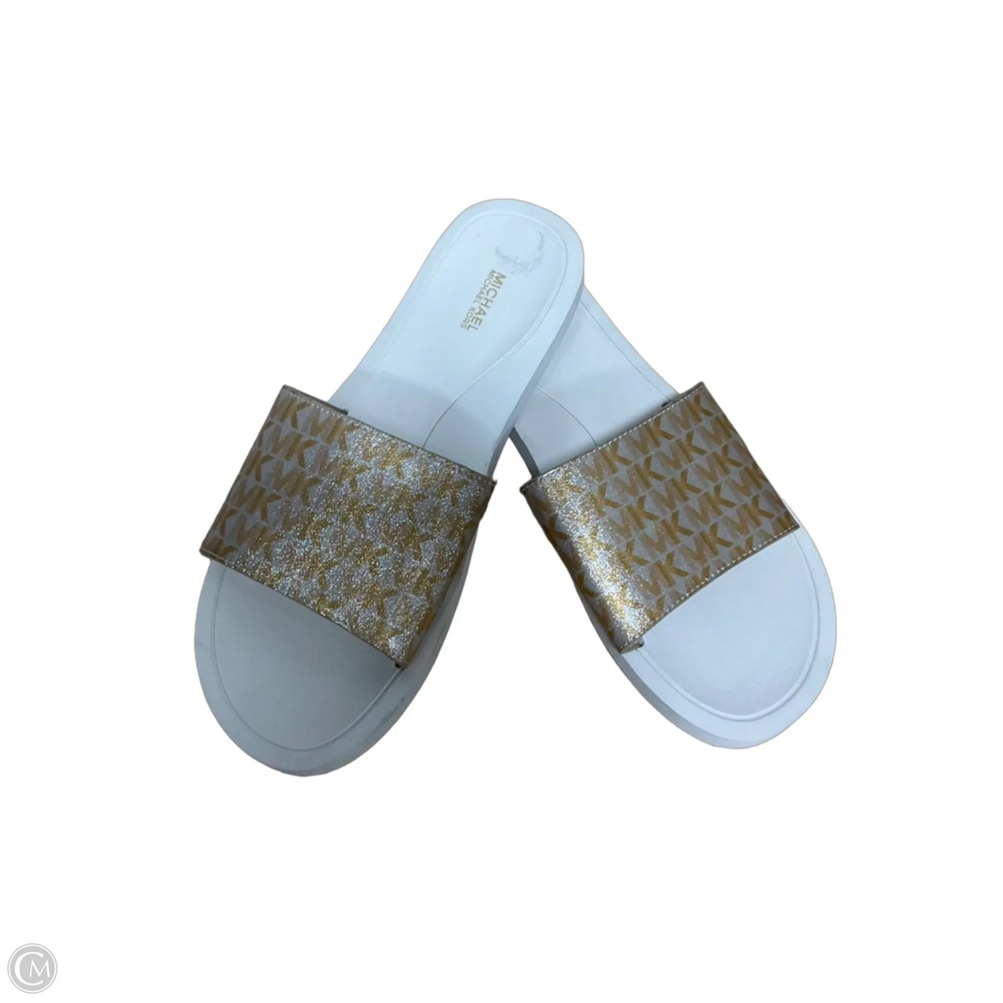 Shoes Flats By Michael By Michael Kors In Gold & White, Size: 11