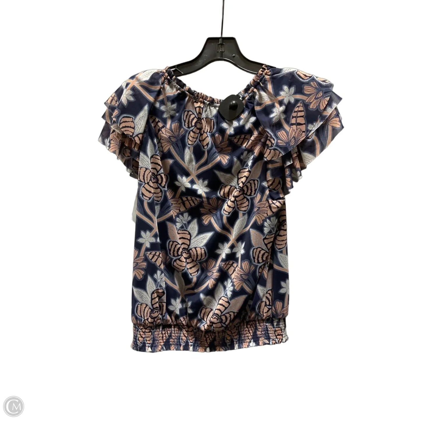 Top Short Sleeve By White House Black Market In Blue & Pink, Size: M