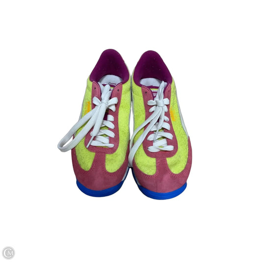 Shoes Athletic By Puma In Pink & Yellow, Size: 8