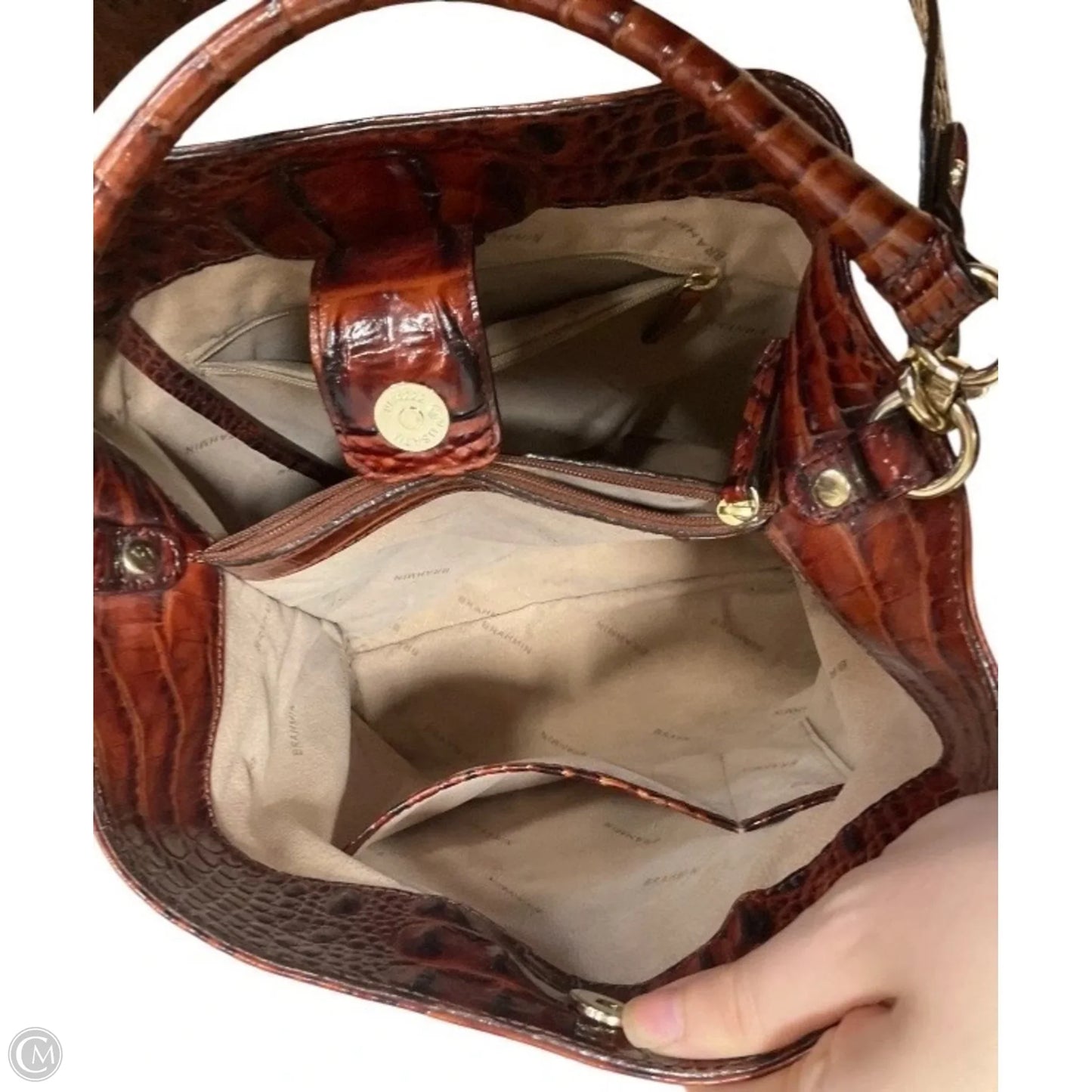 Handbag Designer By Brahmin, Size: Large