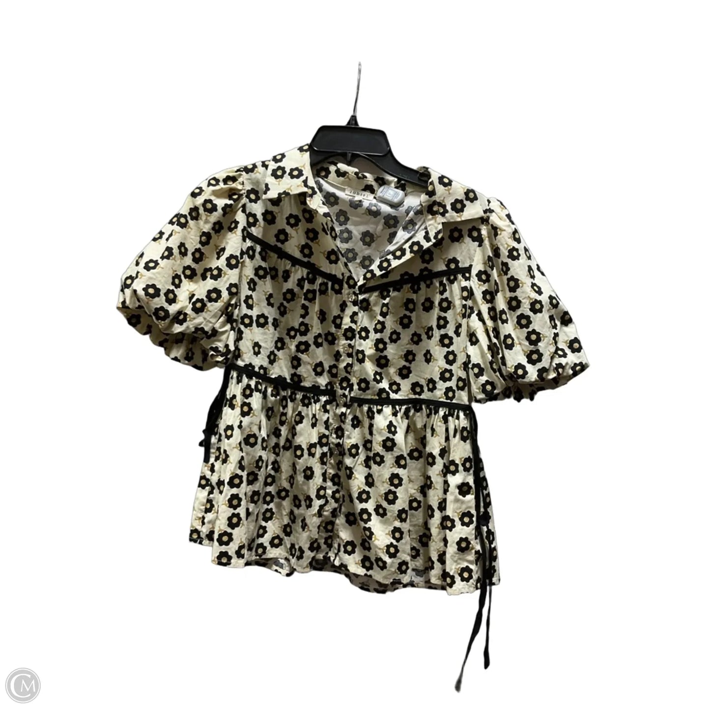 Top Short Sleeve By Jodifl In Black & Cream, Size: S
