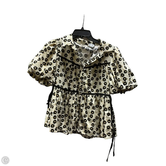 Top Short Sleeve By Jodifl In Black & Cream, Size: S