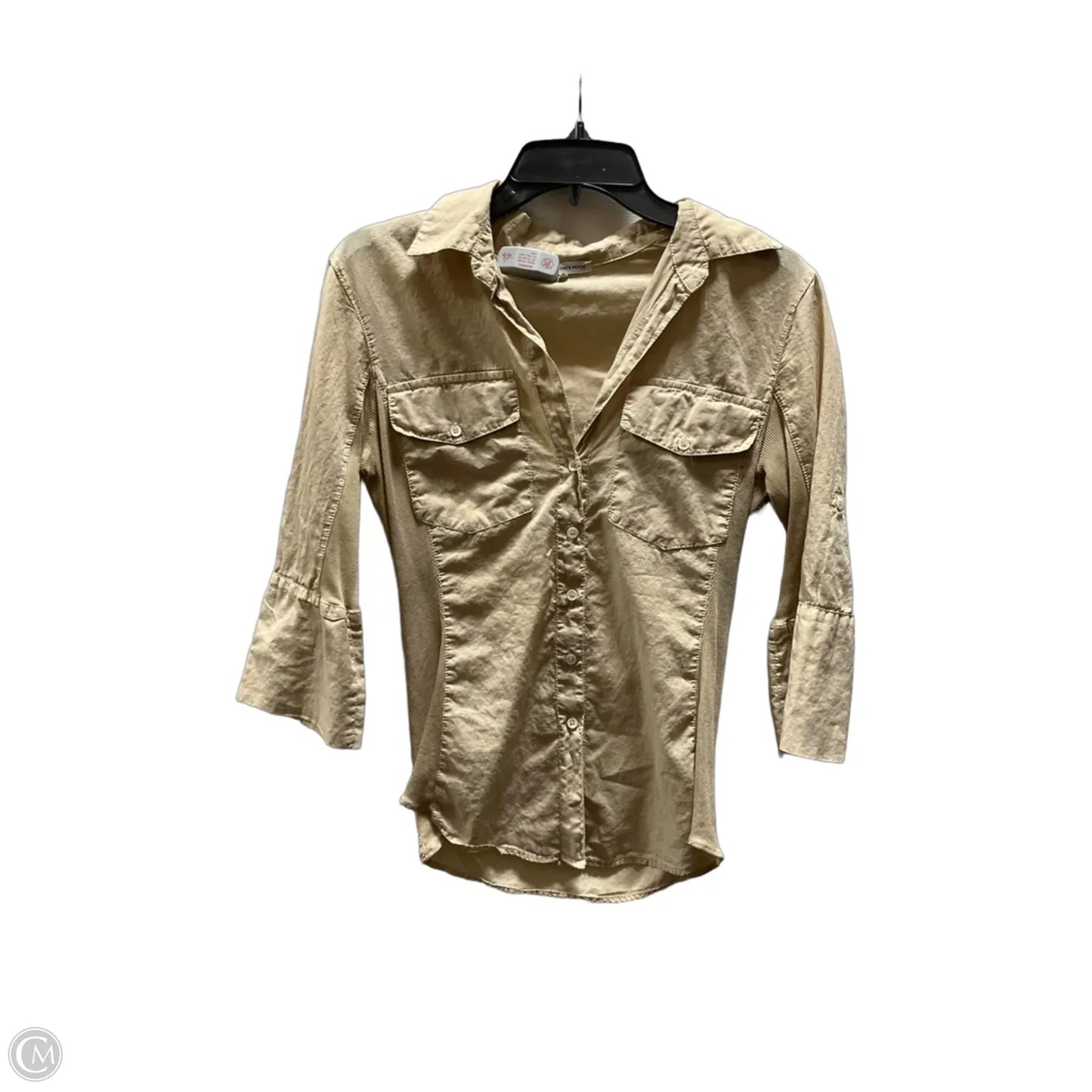 Blouse 3/4 Sleeve By James Perse In Beige, Size: Xs