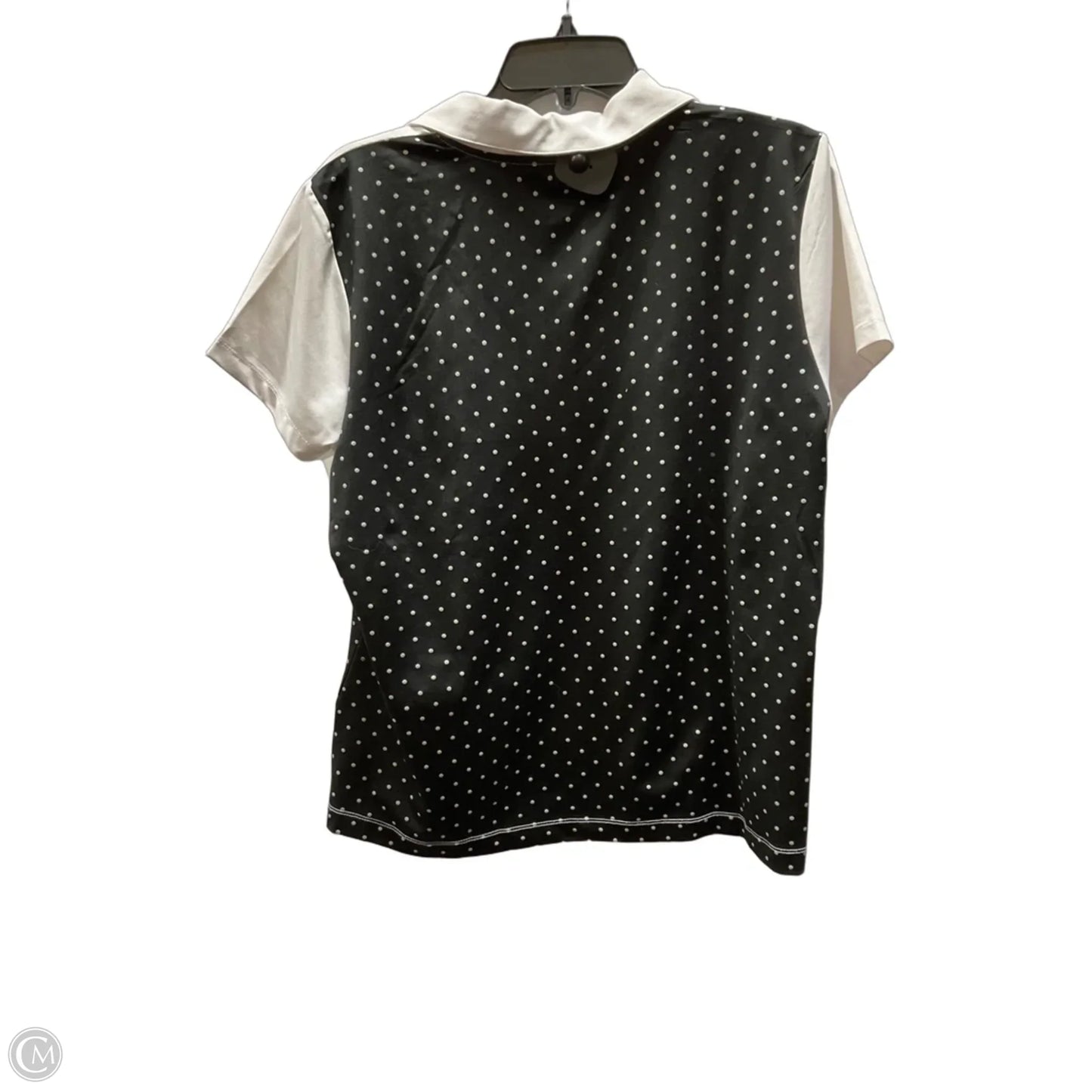 Athletic Top Short Sleeve By Izod In Black & White, Size: Xl