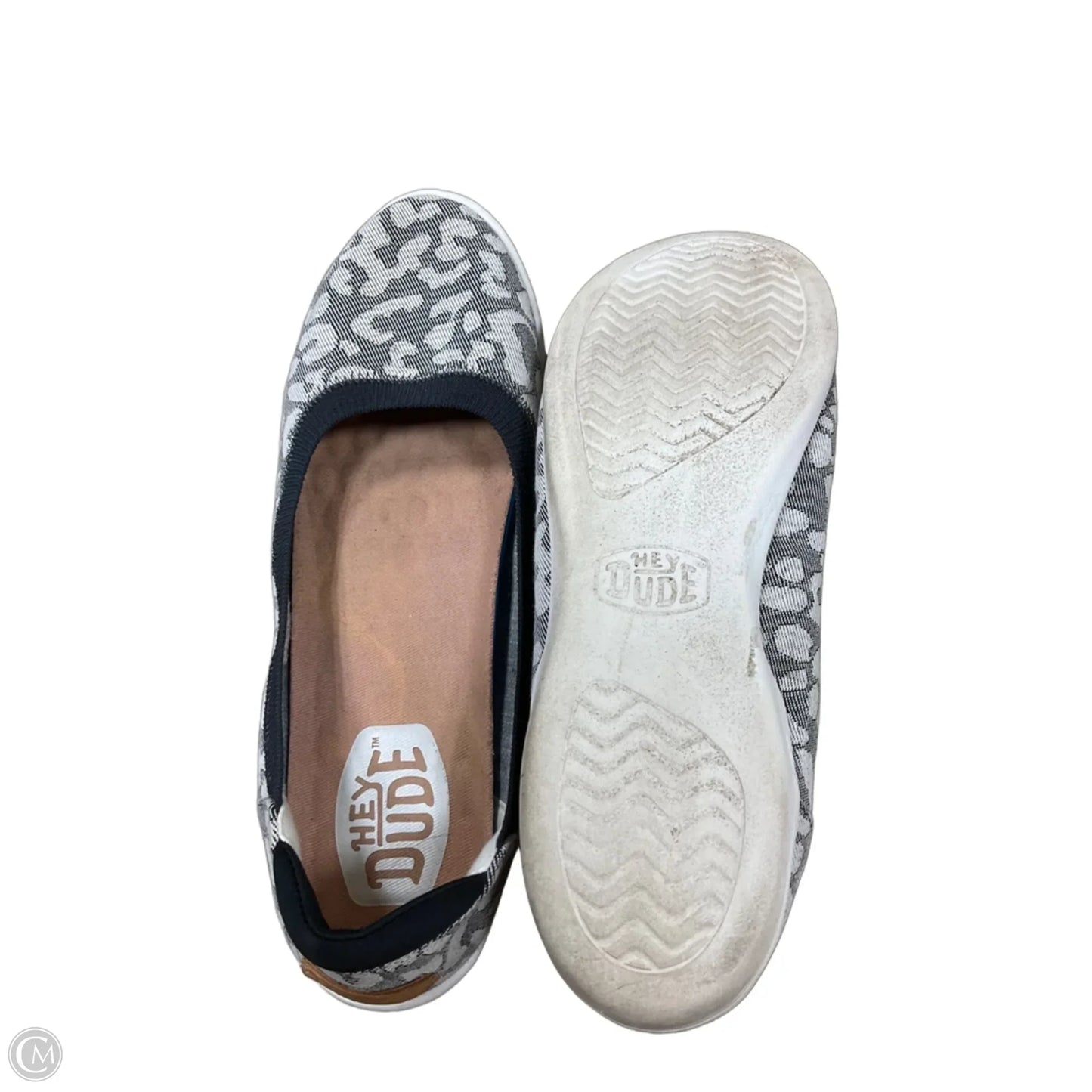 Shoes Flats By Hey Dude In Blue & White, Size: 9