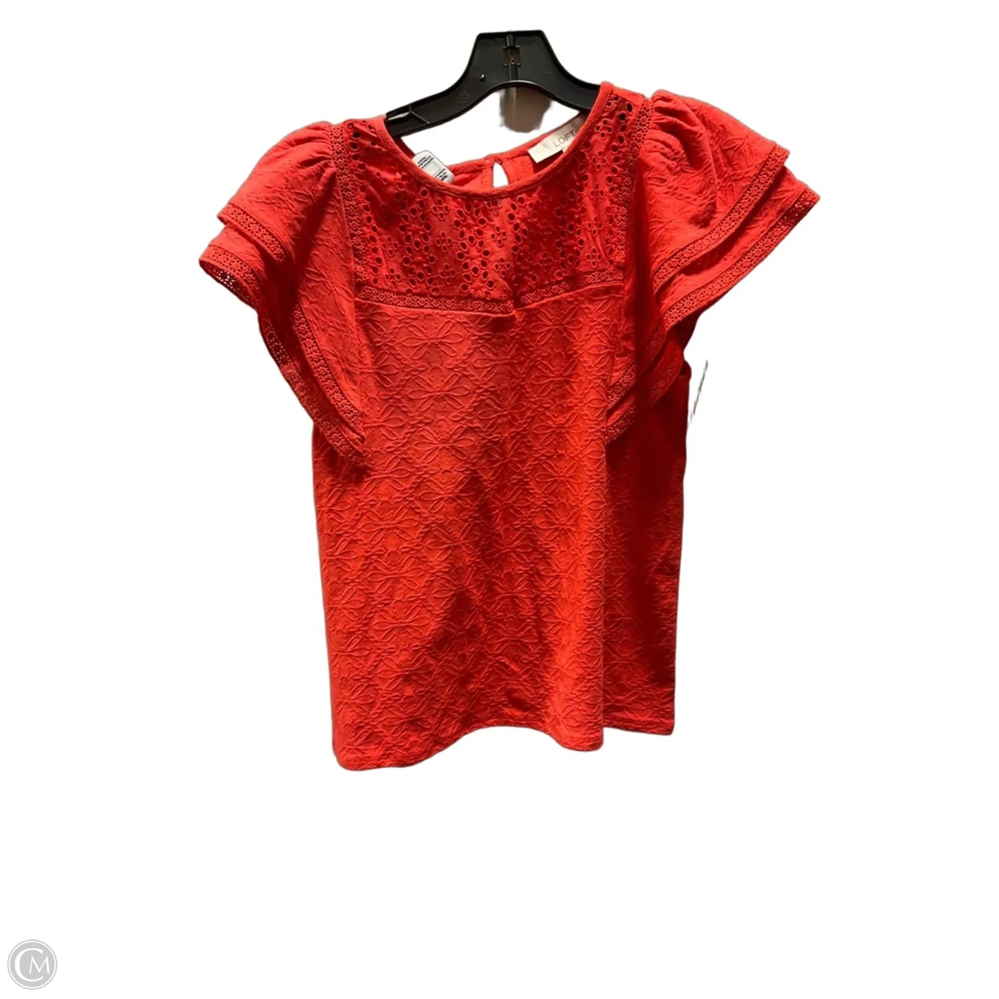 Top Short Sleeve By Loft In Orange, Size: M