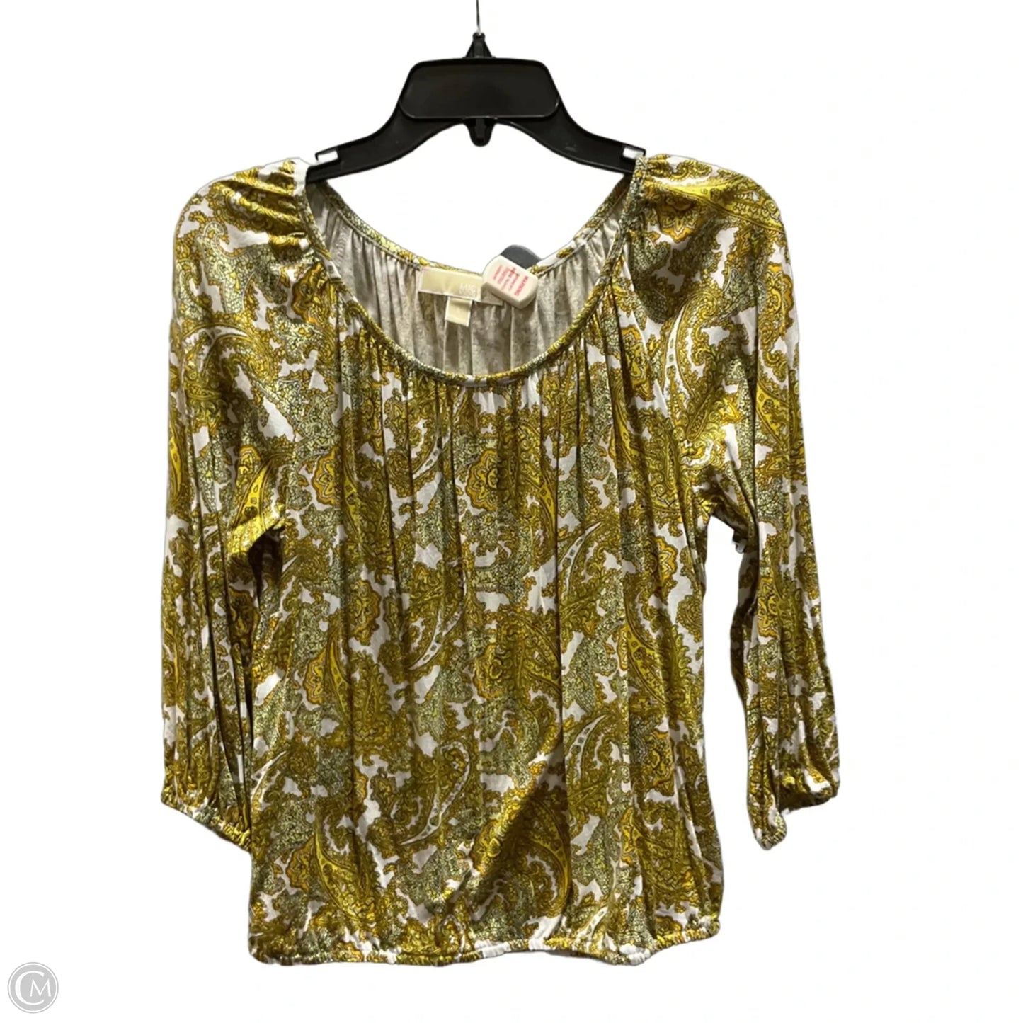 Top Short Sleeve By Michael By Michael Kors In Yellow, Size: S