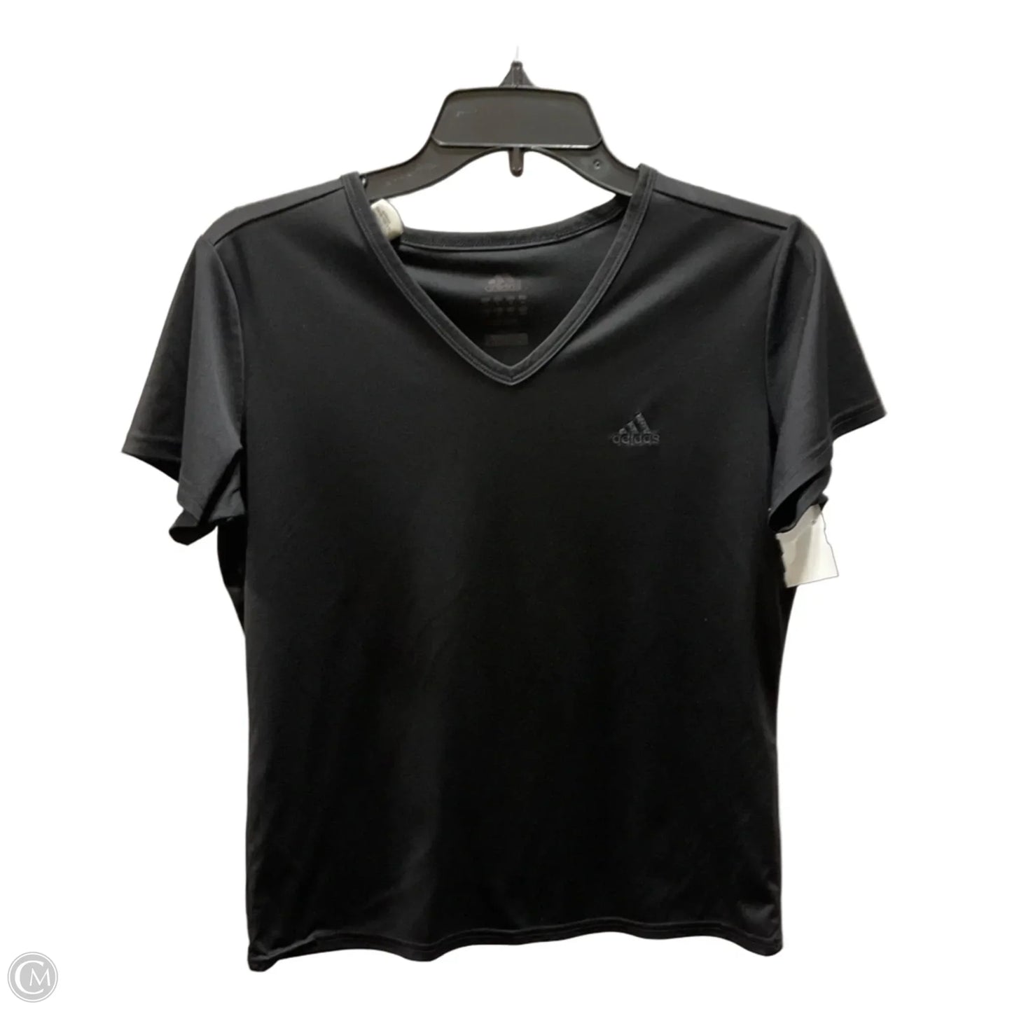 Athletic Top Short Sleeve By Adidas In Black, Size: S