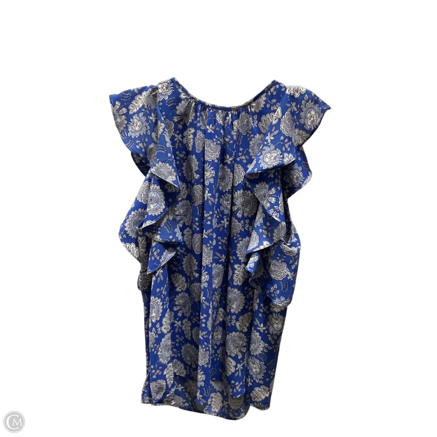 Top Sleeveless By Vince Camuto In Blue & White, Size: L
