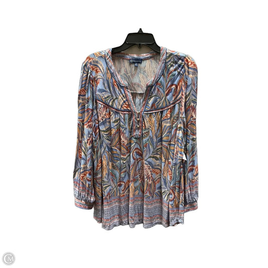 Top 3/4 Sleeve By Democracy In Blue & Orange, Size: 2x