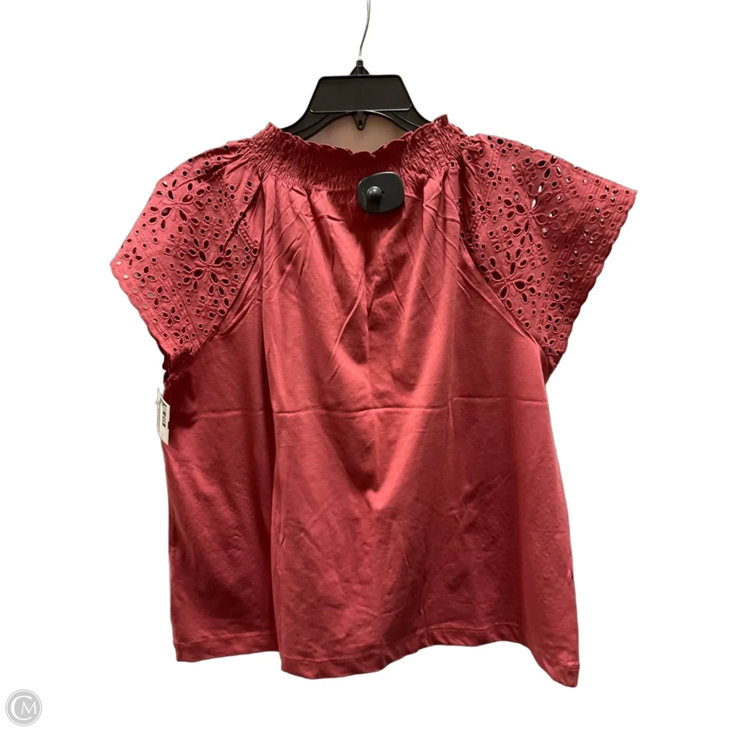 Top Short Sleeve By Loft In Red, Size: L