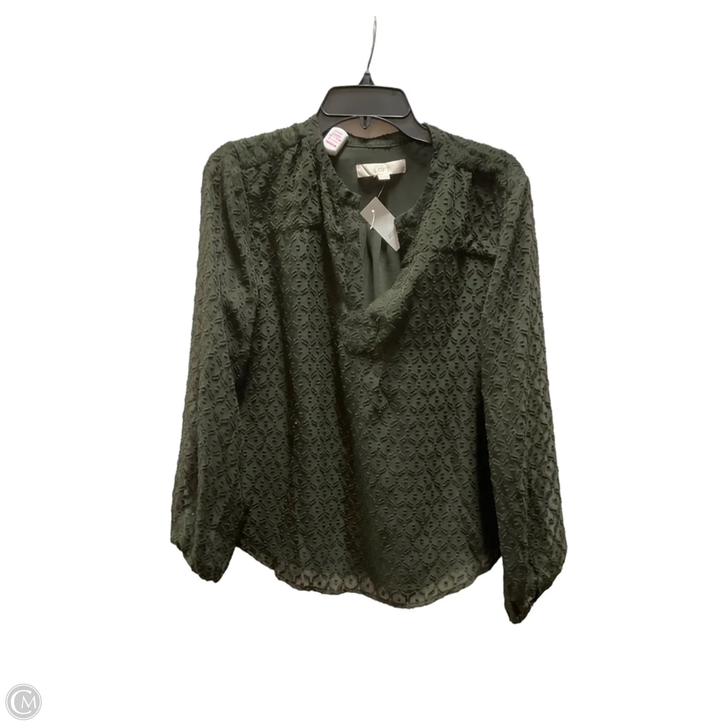 Top Long Sleeve By Loft In Green, Size: M