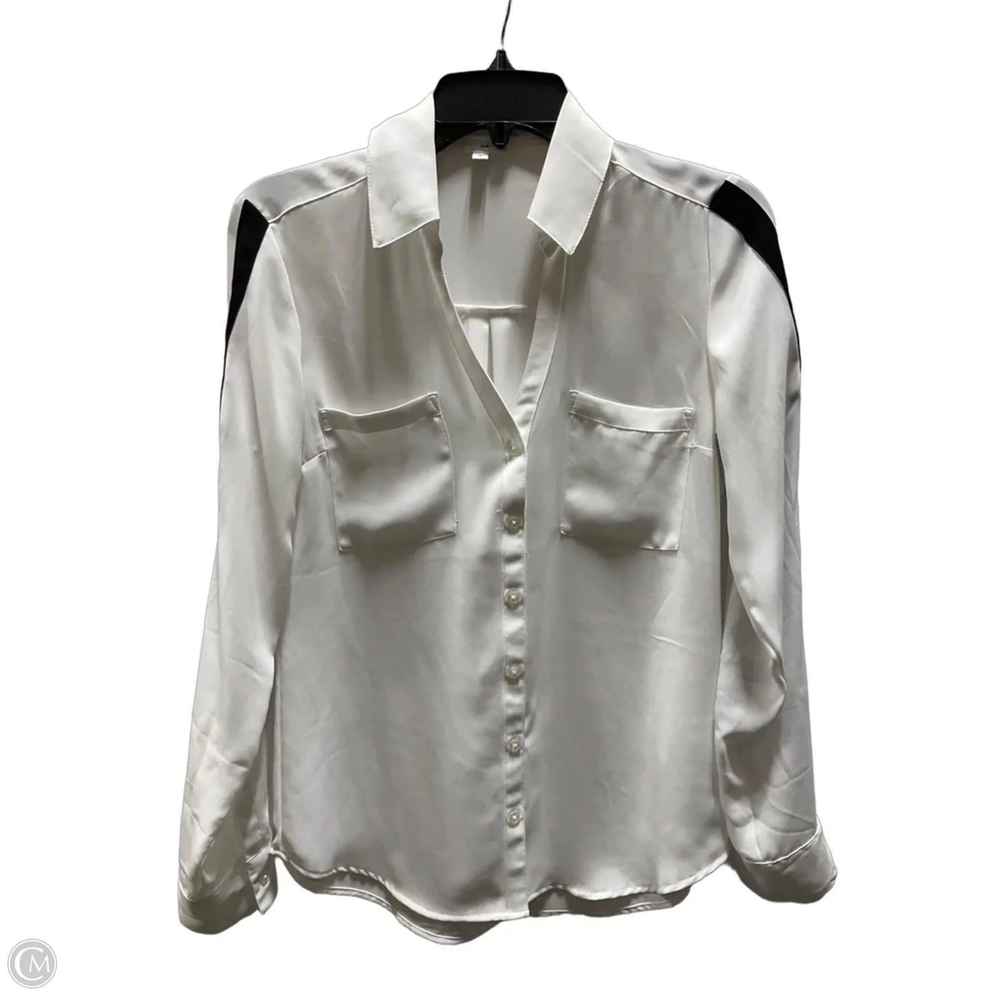 Blouse Long Sleeve By Express In White, Size: S