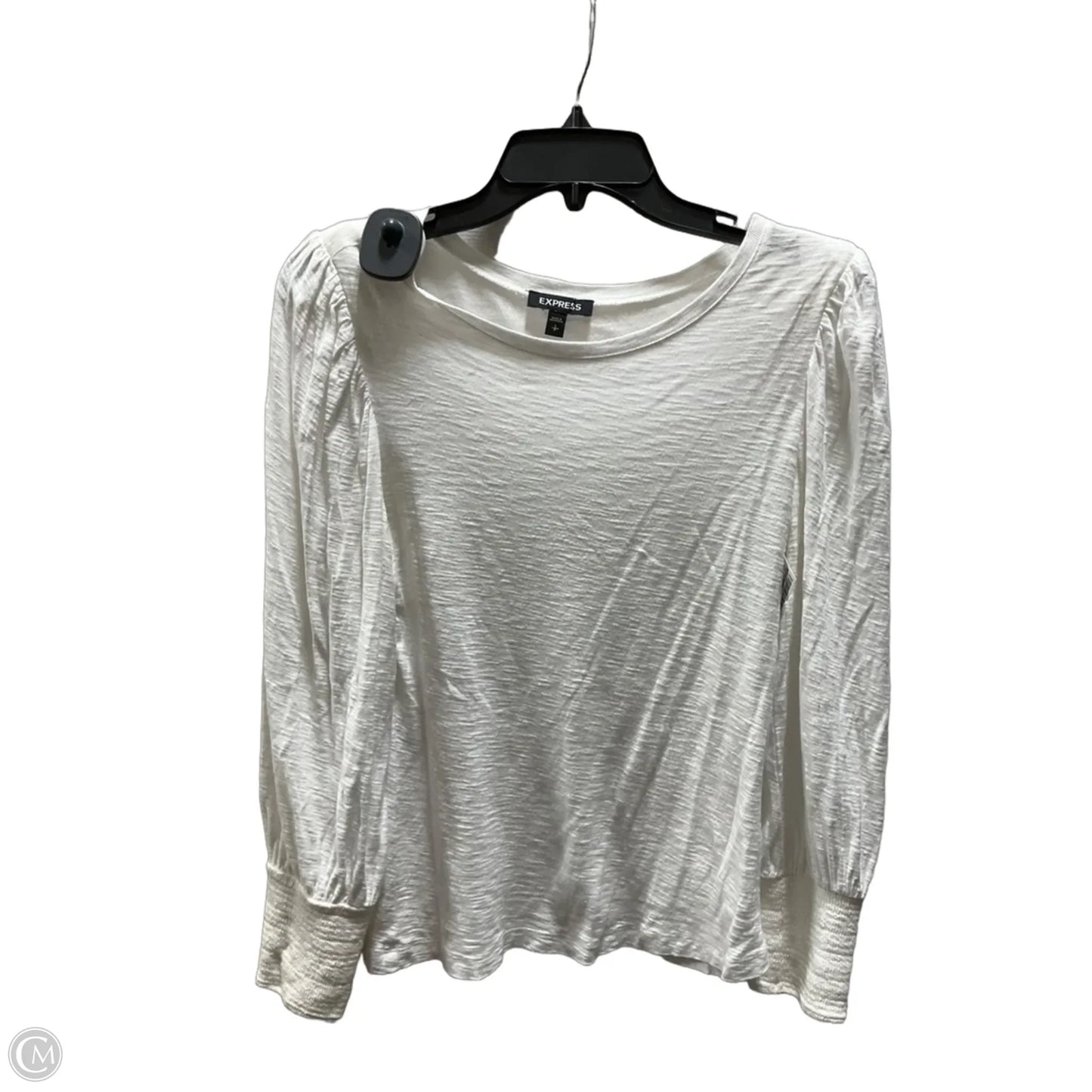 Top Long Sleeve By Express In White, Size: S