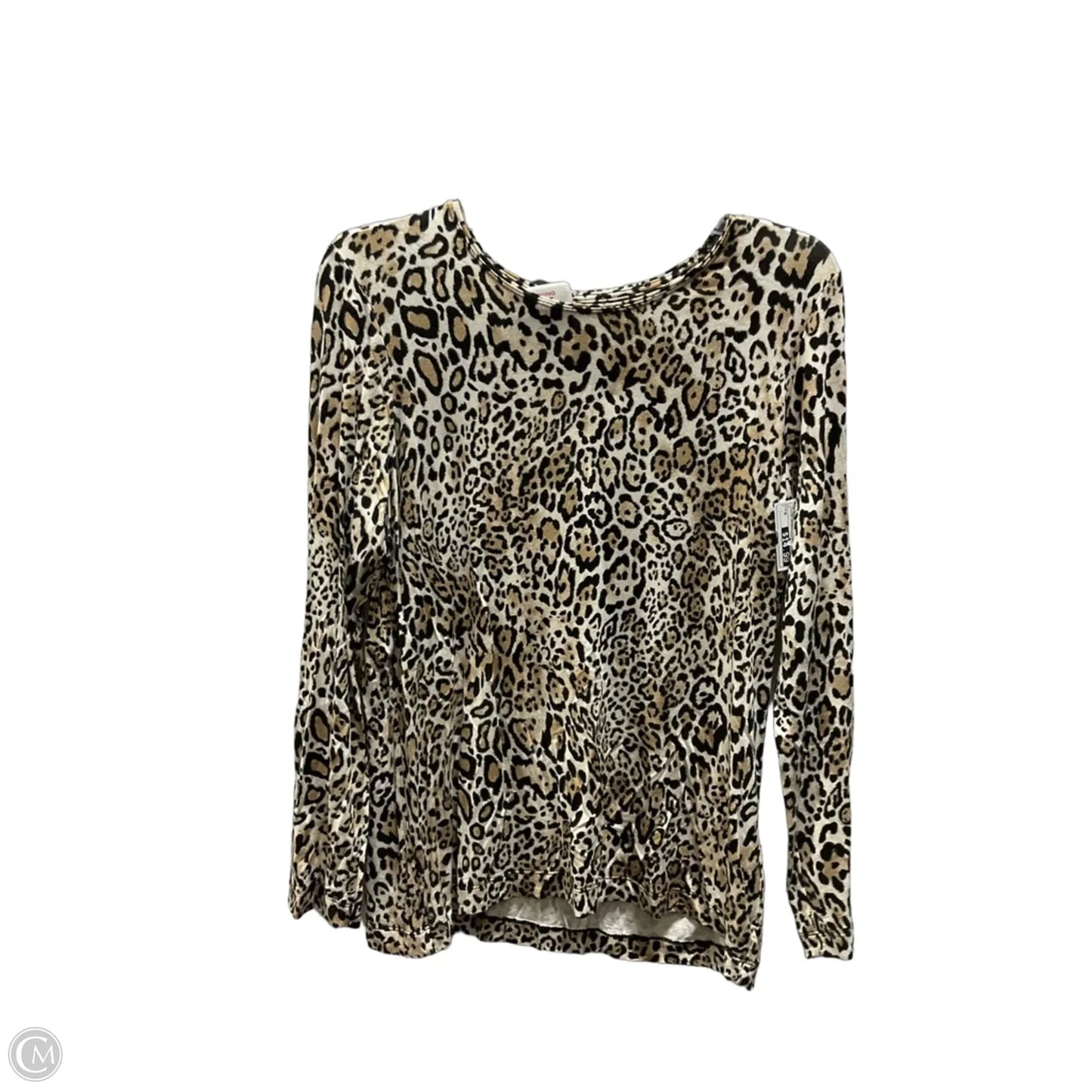 Top Long Sleeve By Chicos In Leopard Print, Size: M