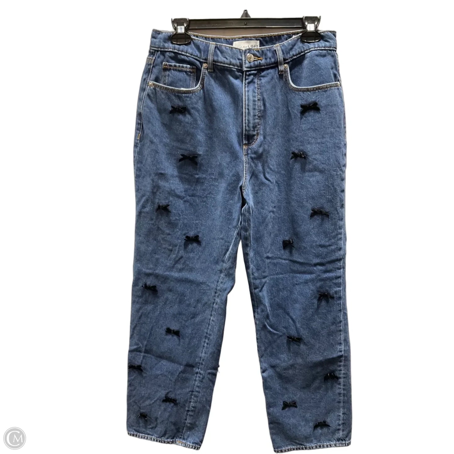 Jeans Wide Leg By Loft In Black & Blue, Size: 6