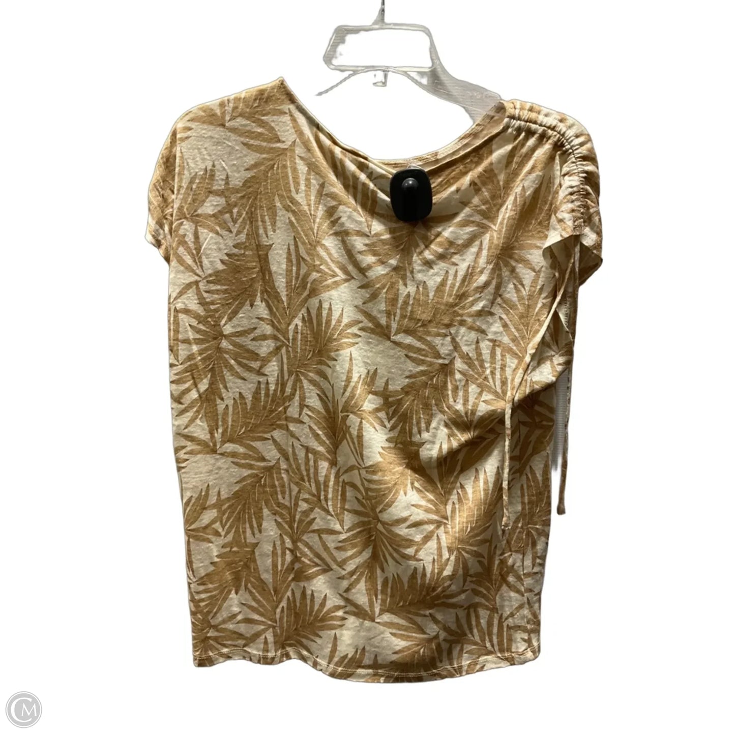Top Short Sleeve By Nicole Miller In Tan, Size: S