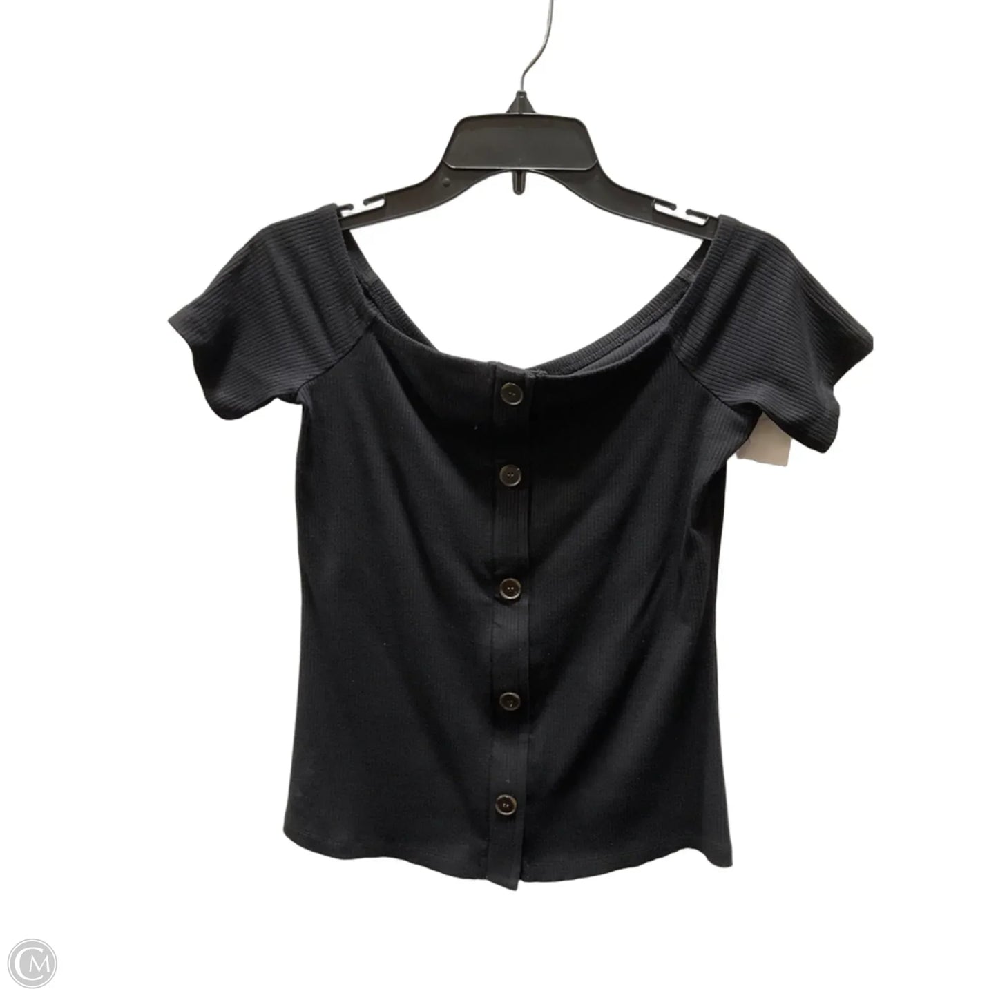 Top Short Sleeve By Ann Taylor In Black, Size: S