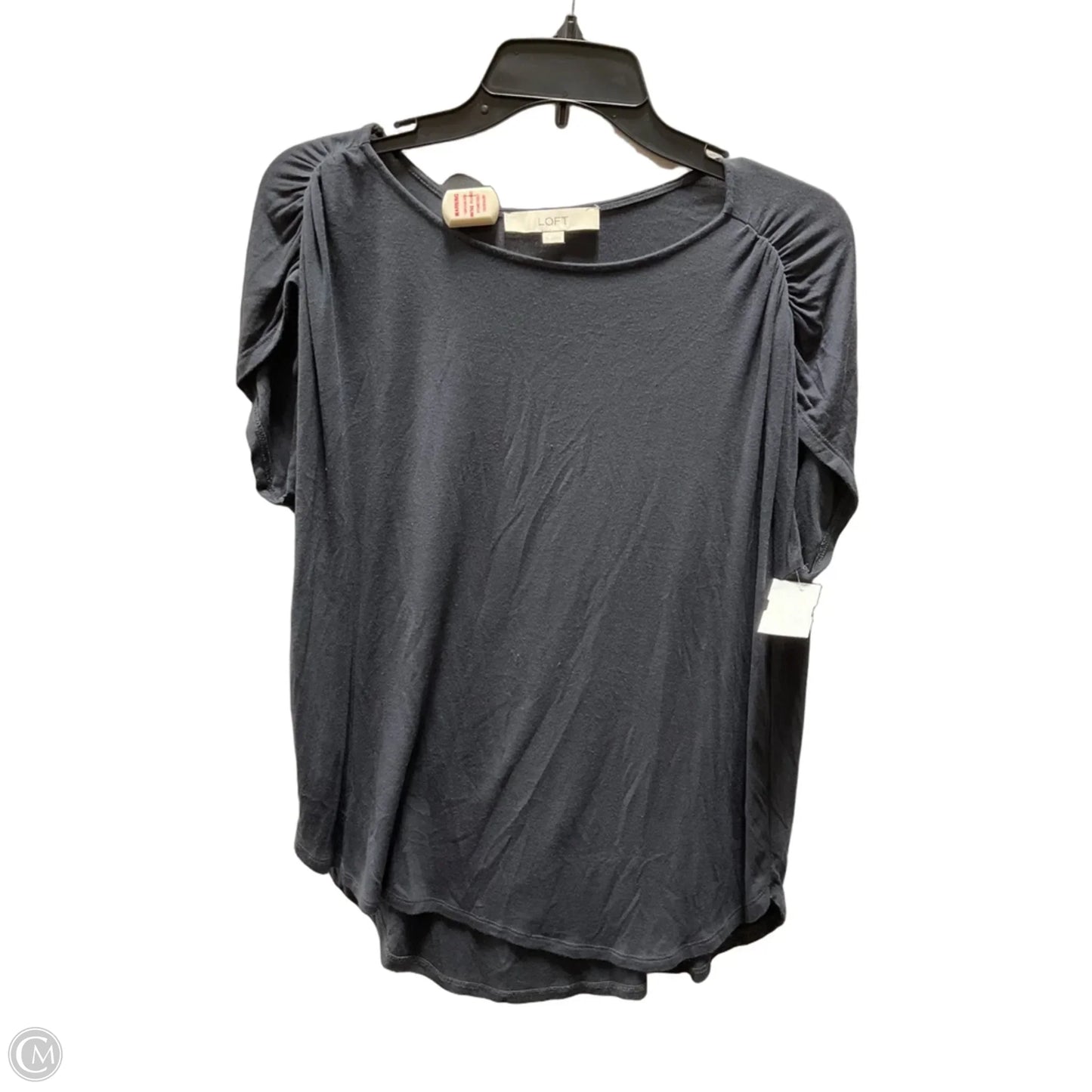 Top Short Sleeve By Loft In Navy, Size: S