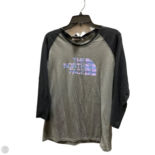 Athletic Top Short Sleeve By The North Face In Black & Grey, Size: Xl