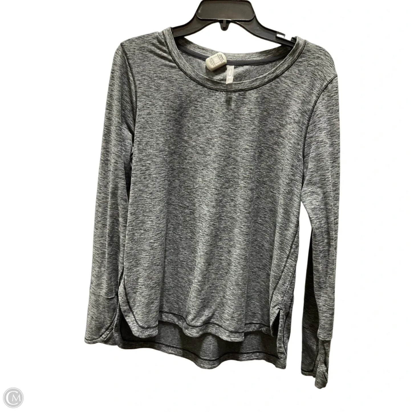 Athletic Top Long Sleeve Collar By Mta Sport In Grey, Size: L