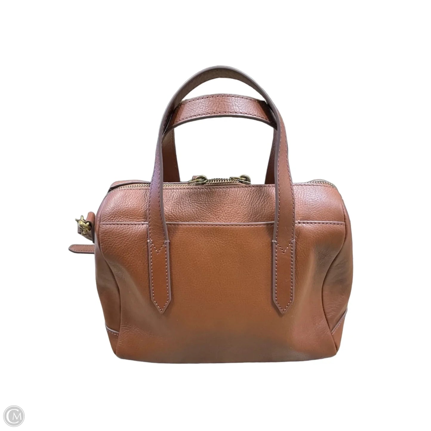 Handbag Leather By Fossil, Size: Medium