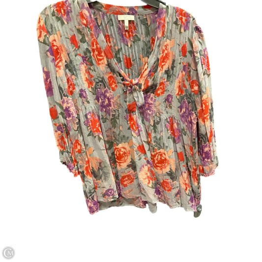 Top Long Sleeve By Joie In Floral Print, Size: L
