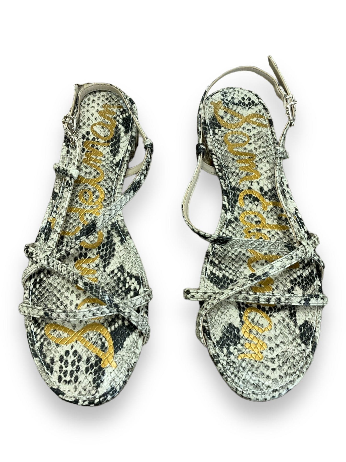 Snakeskin Print Sandals Flats Sam Edelman, Size 8