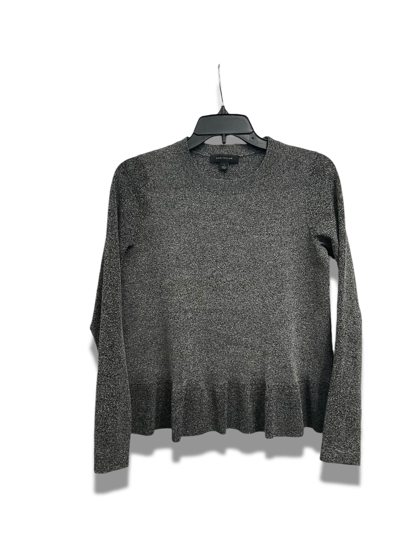 Top Long Sleeve By Ann Taylor In Grey, Size: S