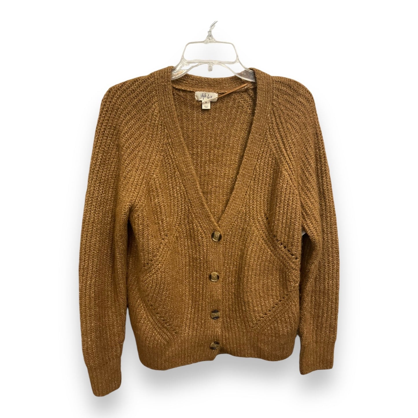 Sweater Cardigan By Style And Company In Brown, Size: M