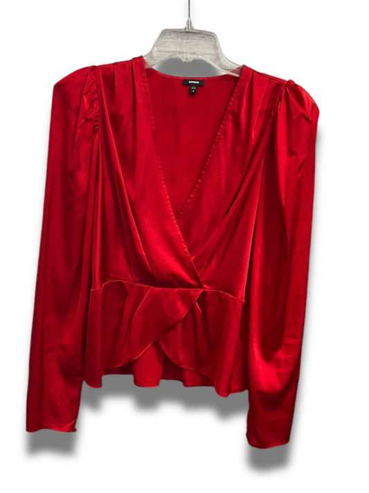 Top Long Sleeve By Express In Red, Size: M