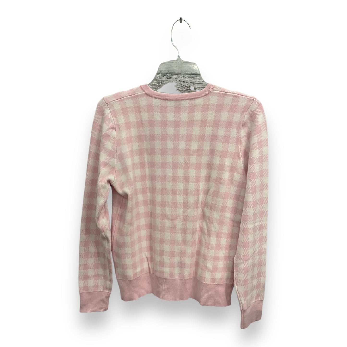 Sweater Cardigan By Draper James In Pink & White, Size: S