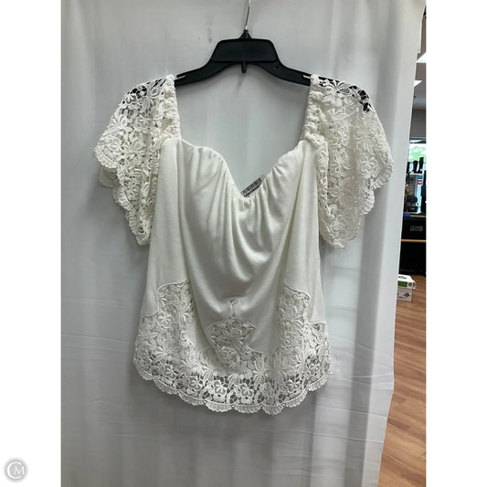 Top Short Sleeve By White House Black Market In Cream, Size: 2