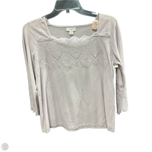 Top 3/4 Sleeve Basic By J. Jill In Purple, Size: Xs