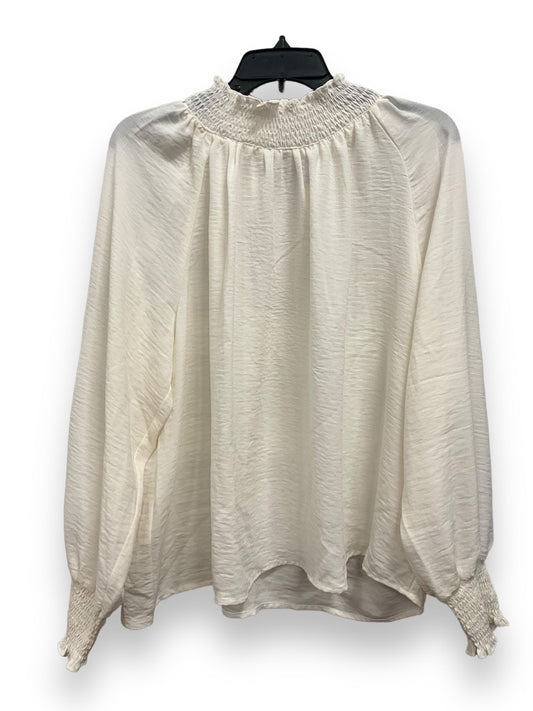 Cream Blouse Long Sleeve Nine West Apparel, Size Xl