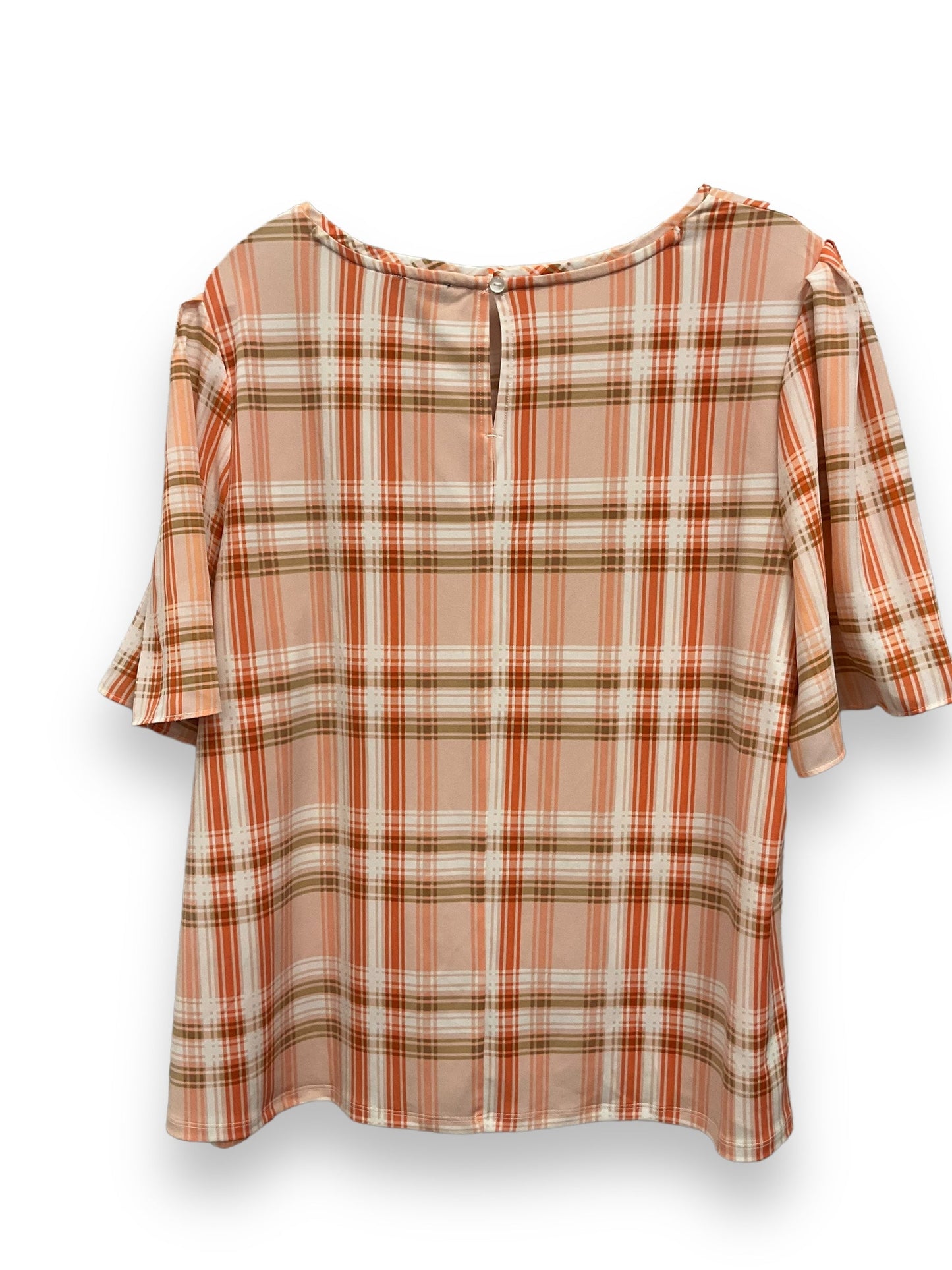 Plaid Pattern Top Short Sleeve Ann Taylor, Size L