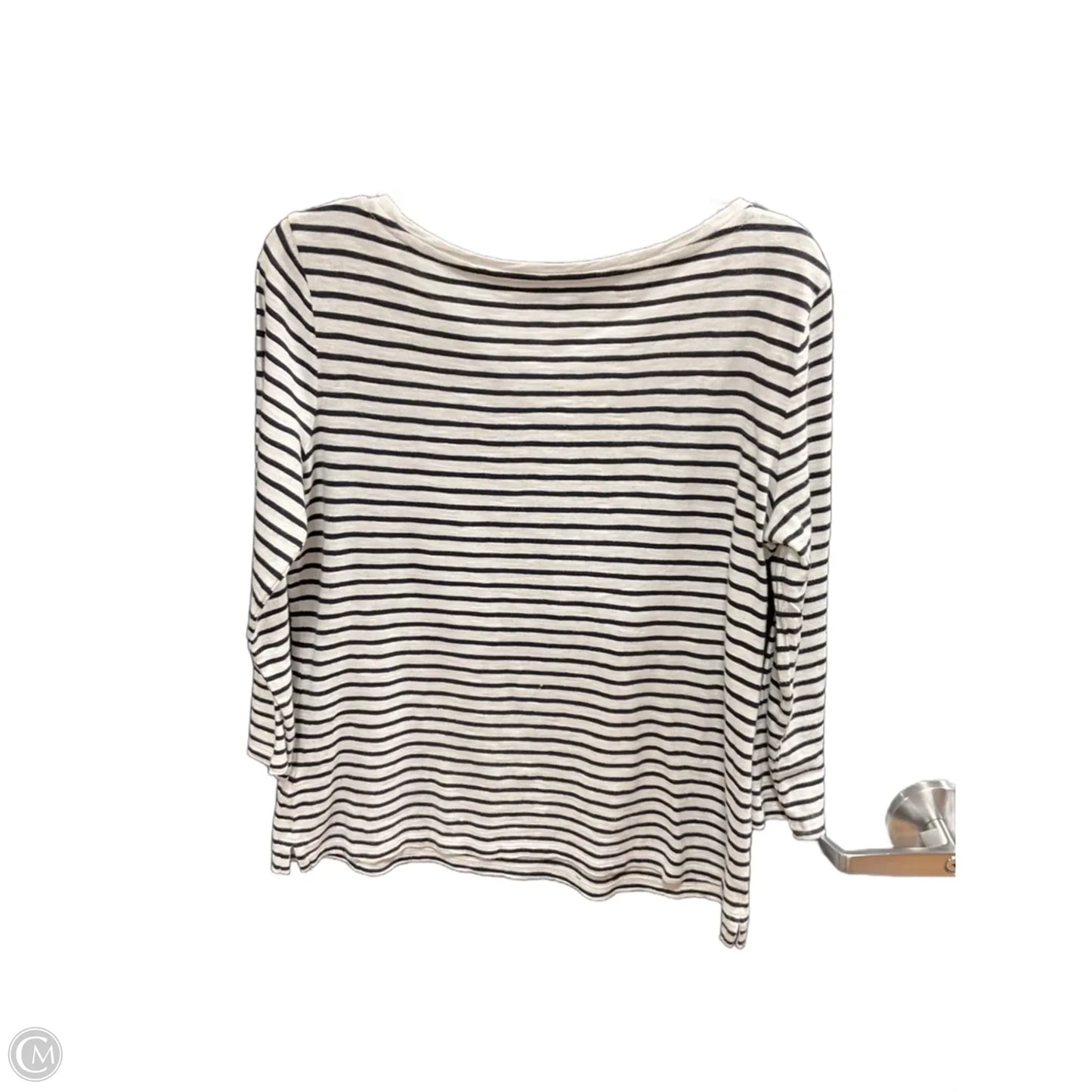Top 3/4 Sleeve By Talbots In Striped Pattern, Size: M