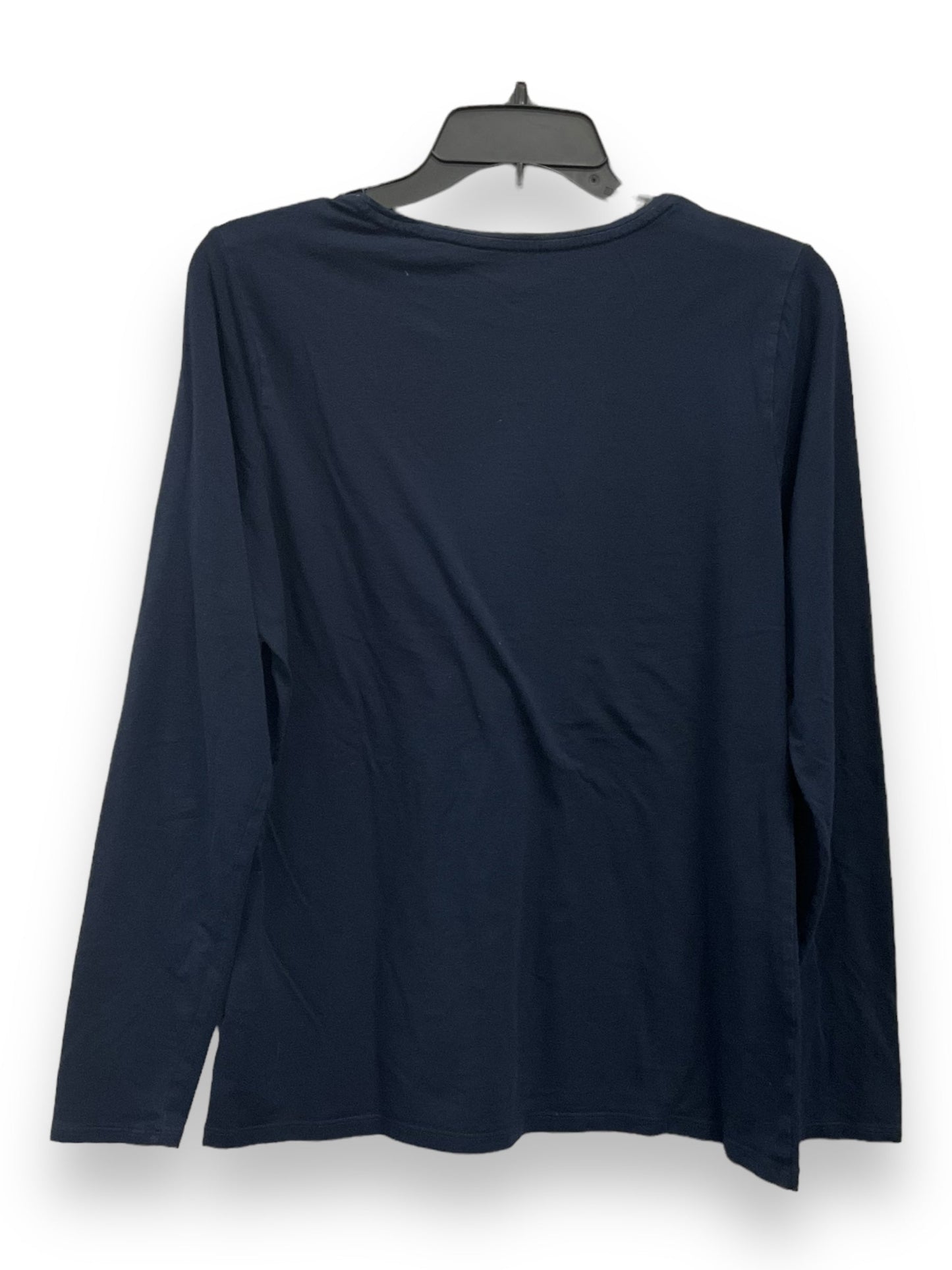 Navy Top Long Sleeve Basic Lands End, Size M
