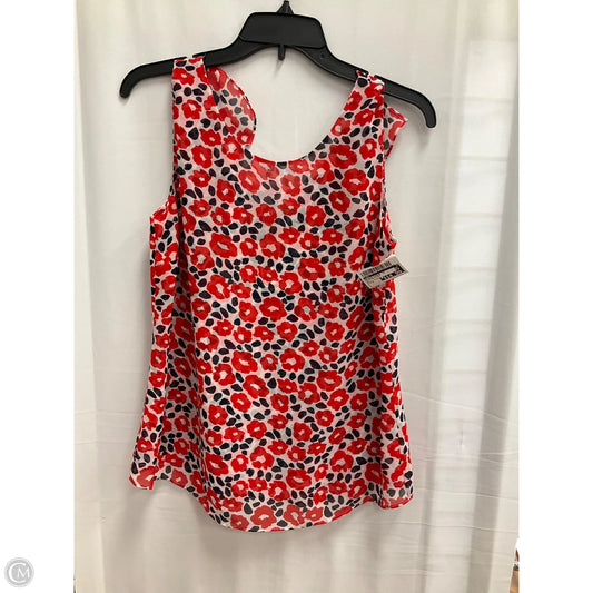 Blouse Sleeveless By Cabi In Blue Red & White, Size: S