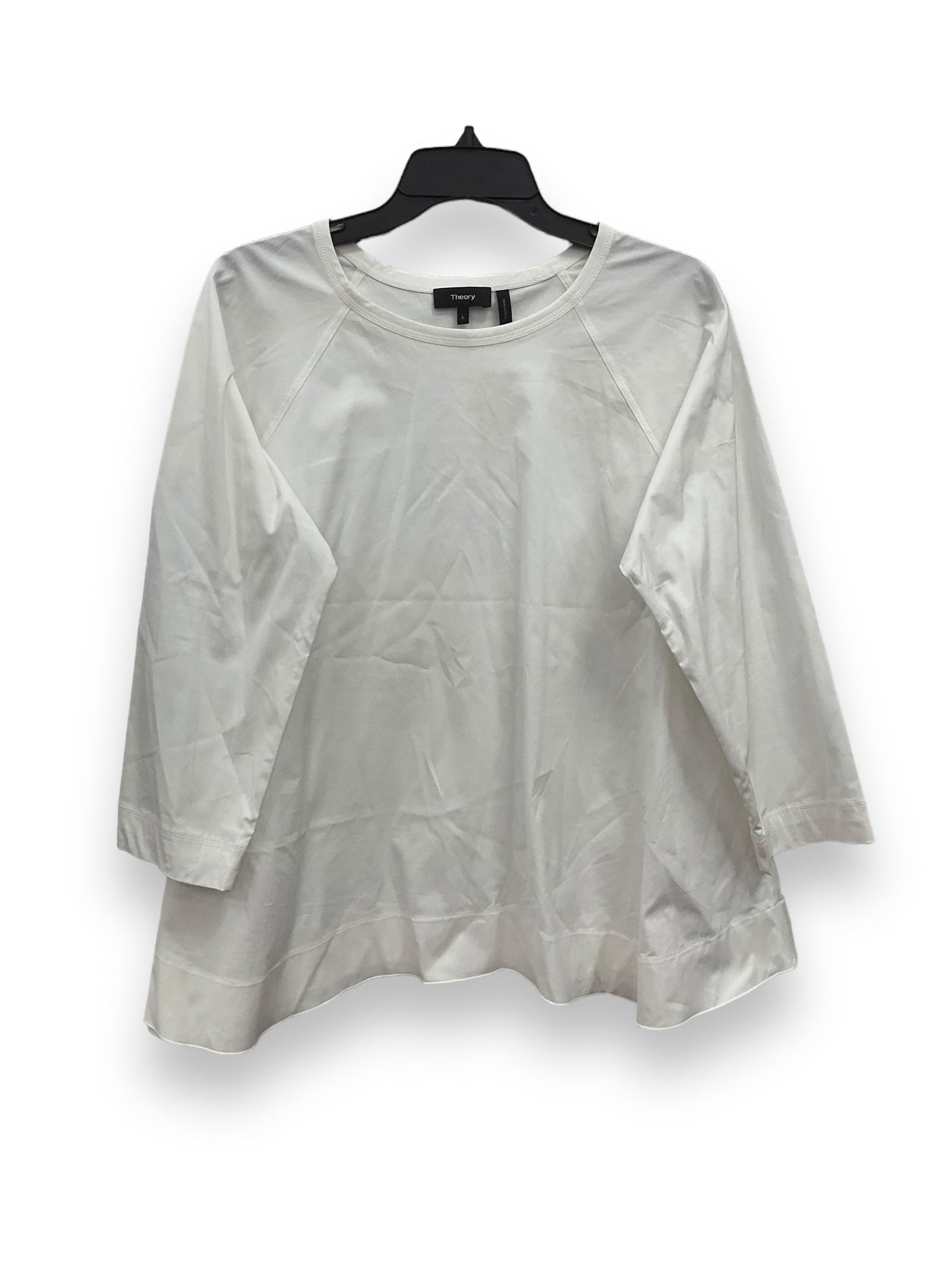 Top Long Sleeve By Theory In Cream, Size: L