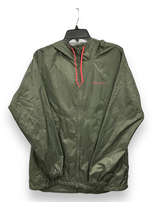 Jacket Windbreaker By Columbia In Green, Size: M