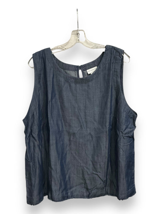 Top Sleeveless By Liz Claiborne In Blue, Size: Xxl