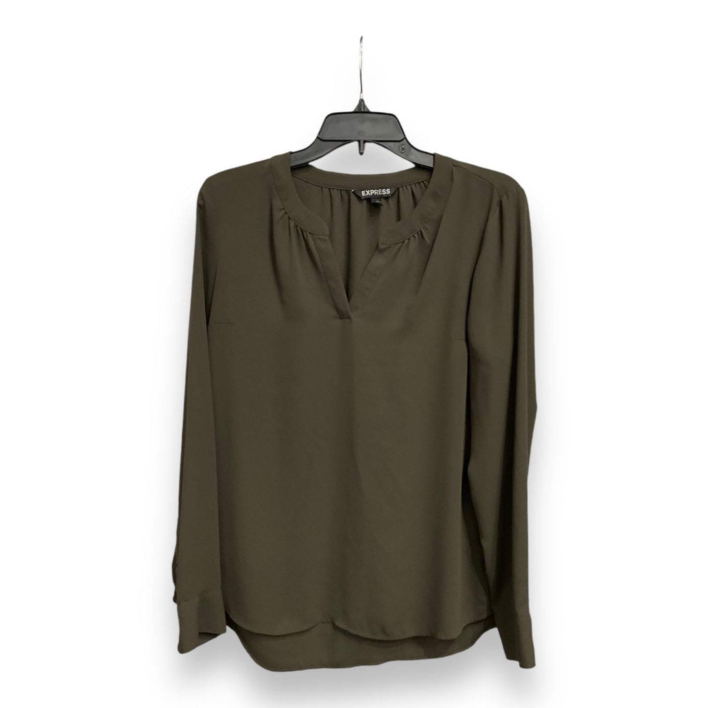 Blouse Long Sleeve By Express In Green, Size: Sp