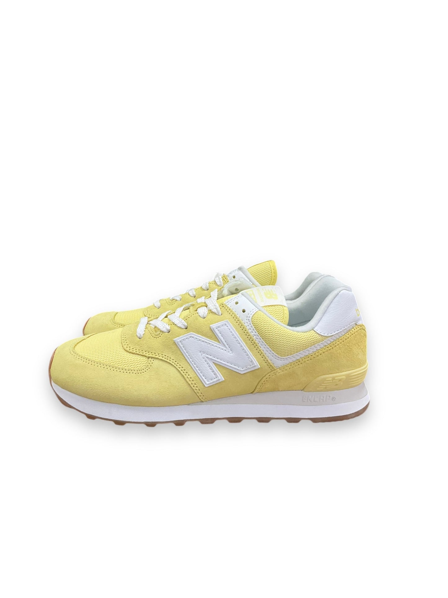 Shoes Sneakers By New Balance In White & Yellow, Size: 12