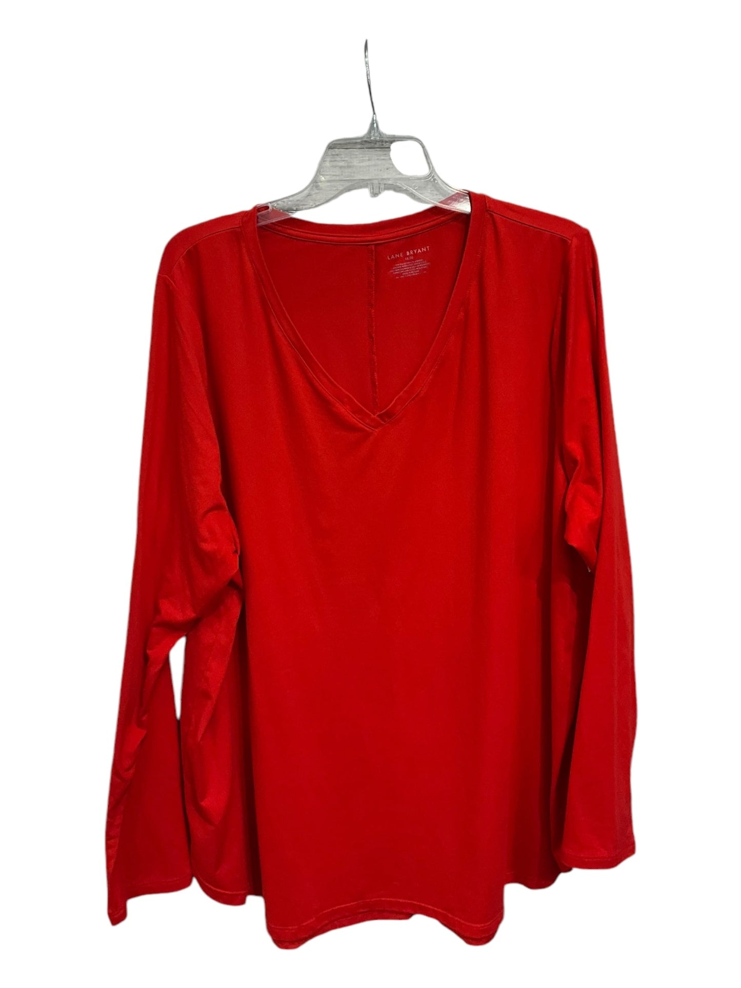 Top Long Sleeve Basic By Lands End In Red, Size: 2x