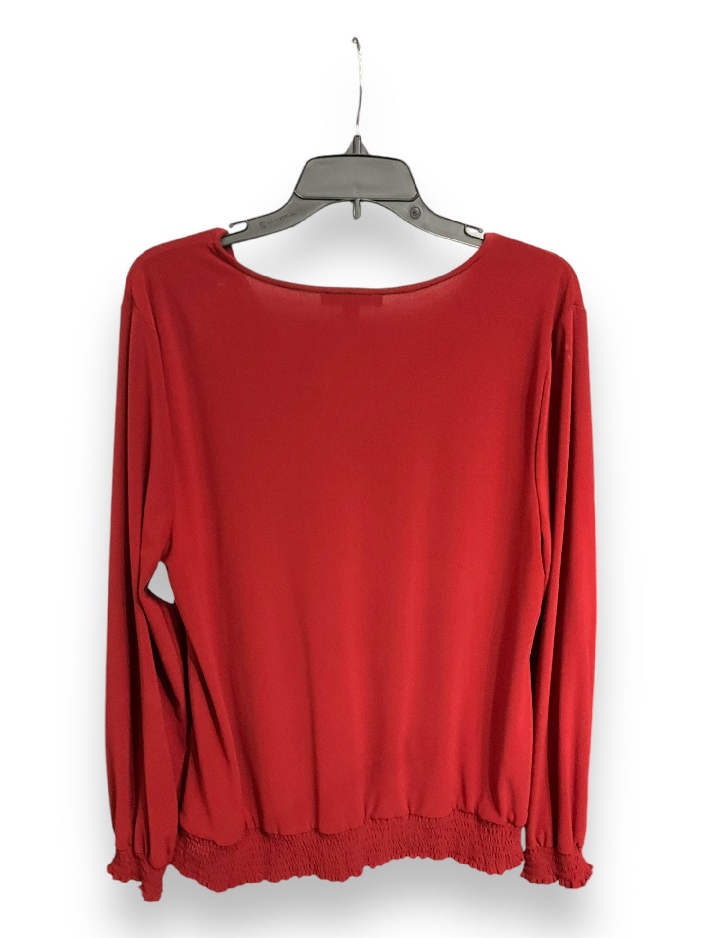 Blouse Long Sleeve By Inc In Red, Size: Xl